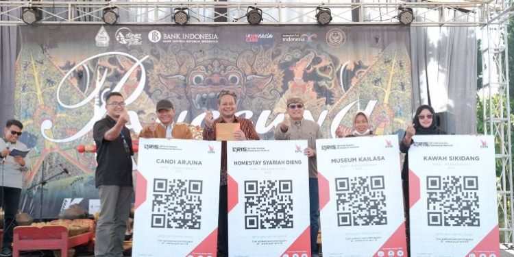 Peluncuran desa wisata sadar QRIS di Dieng Culture Festival. (ISTIMEWA)