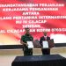 Penandatanganan perjanjian kerjasama pengamanan antara PT KPI RU IV Cilacap dengan Lanal dan Kodim 0703/Cilacap. (ISTIMEWA)