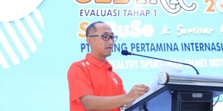 GM PT KPI RU IV Cilacap, Edy Januari Utama dalam evaluasi tahap pertama program Sebuse 2023 di gedung Patra Graha, Sabtu (5/8/2023). (ISTIMEWA)