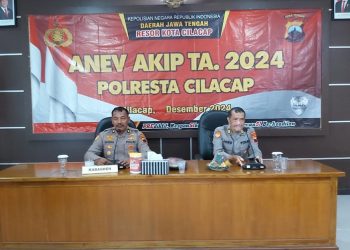 Polresta Cilacap melalui Bagian Perencanaan melaporkan hasil pelaksanaan analisa dan evaluasi (Anev) Akuntabilitas Kinerja Instansi Pemerintah (AKIP) Tahun 2024. (ISTIMEWA)