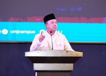Menteri Nusron saat menghadiri acara Pengkajian Ramadan 1446 H, di Auditorium Universitas Muhammadiyah Jakarta, Tangerang Selatan. (ISTIMEWA)
