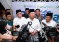 Menteri Nusron beri penjelasan terkait sertipikat elektronik saat ditemui usai menghadiri acara Pengkajian Ramadan 1446 H, di Auditorium Universitas Muhammadiyah Jakarta, Tangerang Selatan. (ISTIMEWA)