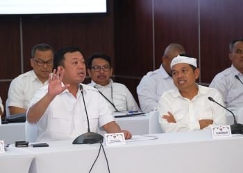 Menteri ATR/BPN Nusron Wahid saat Rakor Terkait Evaluasi Tata Ruang Bersama Pemerintah Provinsi Jawa Barat, di Balai Kota Depok. (ISTIMEWA)