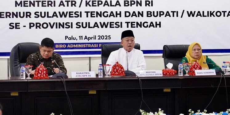 Menteri Nusron Ungkap Ada 1,1 Juta Hektare Tanah di Sulteng yang Bisa Diberdayakan untuk Kepentingan Masyarakat. (ISTIMEWA)