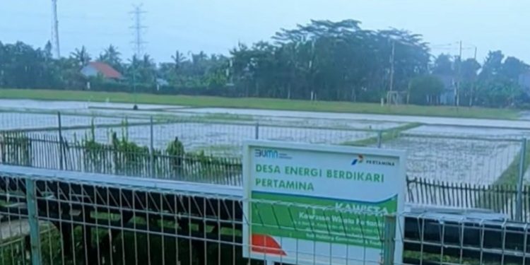 Instalasi Pembangkit Listrik Tenaga Surya (PLTS) di Desa Mernek, Kecamatan Maos, salah satu desa unggulan program Desa Mandiri Energi Pertamina di Cilacap. (ISTIMEWA)