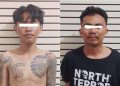 Dua kakak beradik pelaku penganiayaan tetangga dan melawan polisi saat terjadi keributan diamankan jajaran Polsek Cilacap Selatan Polresta Cilacap. (ISTIMEWA)