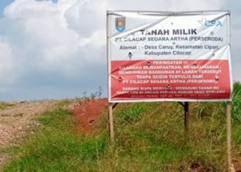 Tanah milik PT CSA yang dibeli dari PT RSA di Desa Caruy Kecamatan Cipari. (FOTO : ISTIMEWA)