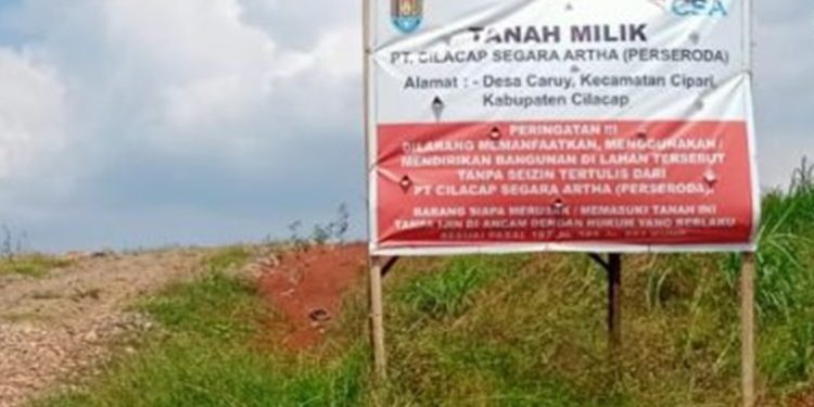Tanah milik PT CSA yang dibeli dari PT RSA di Desa Caruy Kecamatan Cipari. (FOTO : ISTIMEWA)