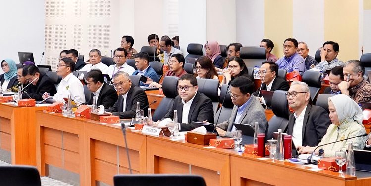 Rapat bersama Badan Anggaran DPR RI, dengan didampingi oleh Sekretaris Direktorat Jenderal Penetapan Hak dan Pendaftaran Tanah, Selasa (08/07/2025). (FOTO : ISTIMEWA)