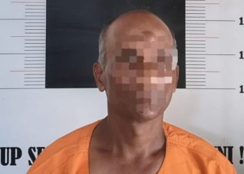AS pelaku pencabulan terhadap anak berumur 7 tahun diamankan dan ditahan di Polsek Majenang. (FOTO : ISTIMEWA)