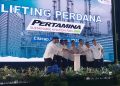 Momen seremoni lifting/pengiriman perdana produk Pertamina Sustainable Aviation Fuel (SAF) berbahan baku campuran Used Cooking Oil (UCO) atau minyak jelantah. (CILACAPMEDIA/Wagino)