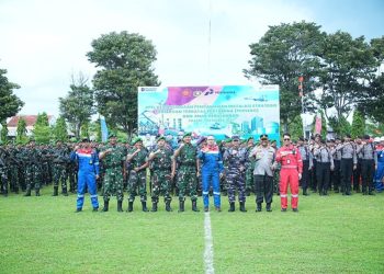 KPI RU IV Cilacap bersama TNI menggelar Apel Kesiapsiagaan Pengamanan Instalasi Strategis Pertamina di lapangan komplek Head Office (HO) Kilang Cilacap, Senin (1/12/2025). (ISTIMEWA)